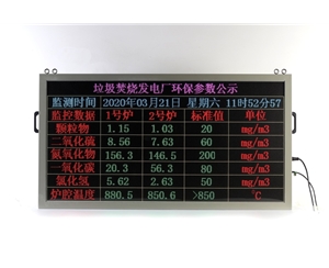 垃圾焚烧电厂排放环保公示大屏